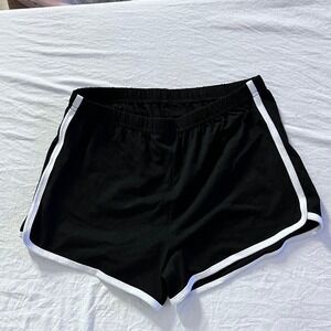Womens Black Dolphin Shorts White‎ Trim Size L Athletic Casual Loungewear